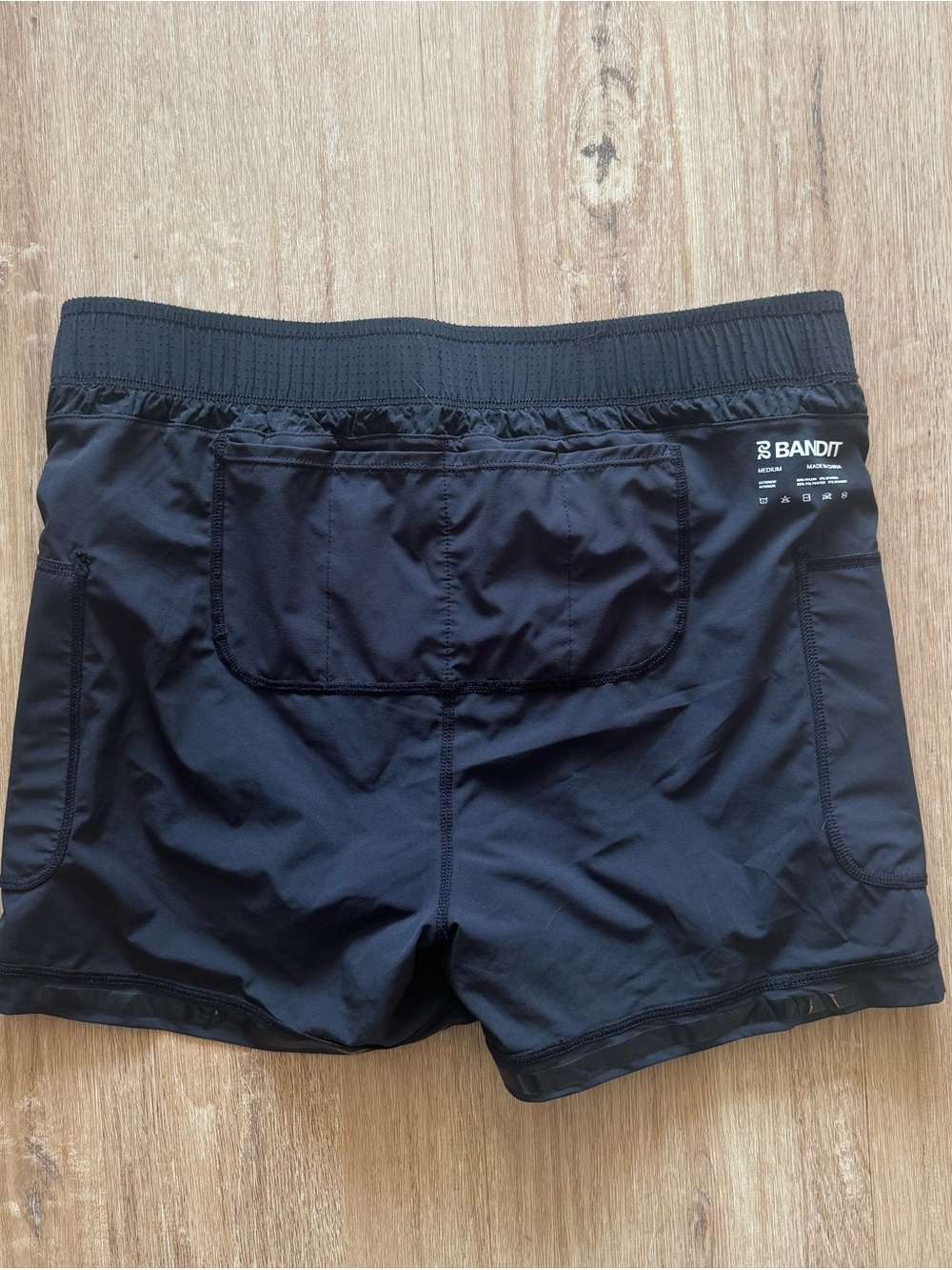 Women's Black Athletic Running Shorts with Lined Inner Brief - Picture 4 of 5